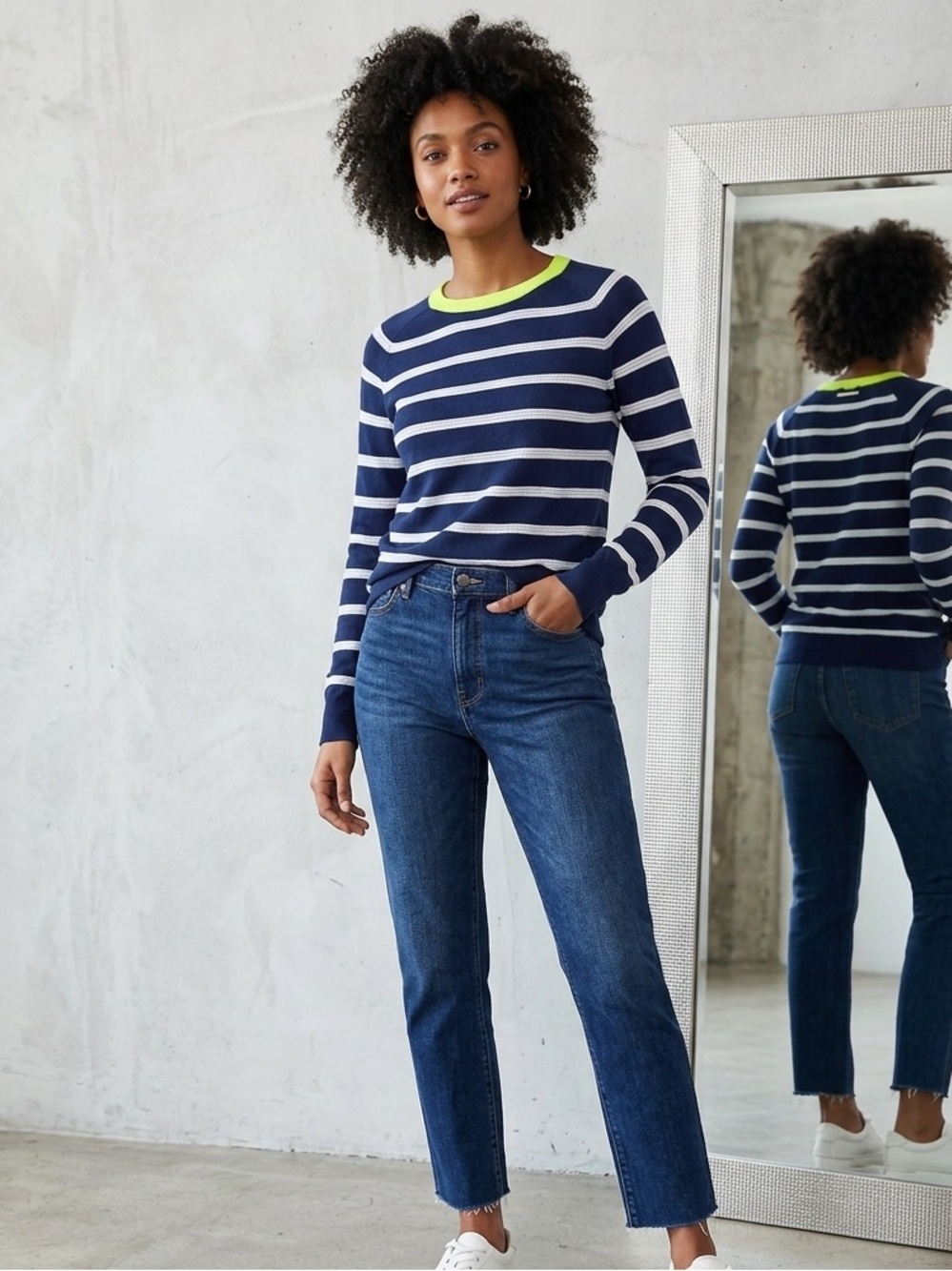 Equipment Wool & Cashmere Blend Striped Sweater Size Medium.